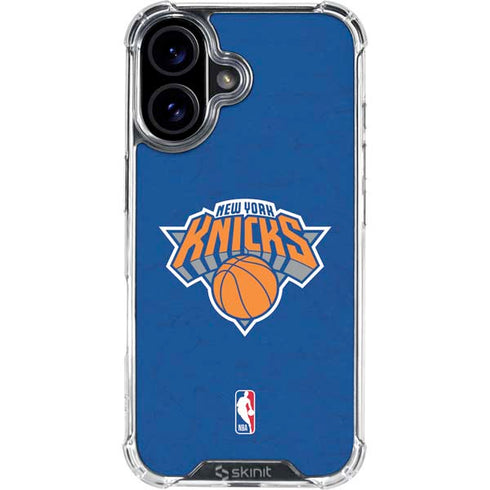 NBA New York Knicks Distressed iPhone 16 Clear Case